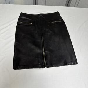 Women’s CACHE Leather Mini Pencil Skirt - Size 6 - Moto/90’s